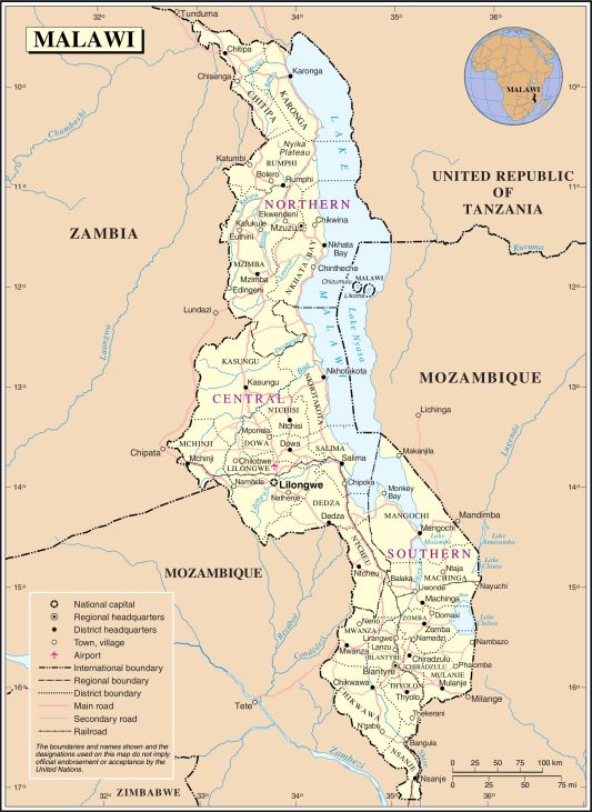 UN-Map of Malawi